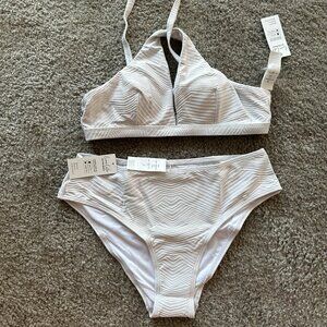 new cupshe white matching bikini set - M